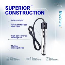 [Lifetime Warranty] 2000W Immersion Water Heater - 304 Stainless Steel Anti-scalding Bucket Electric Heater thumbnail 5