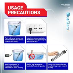 [Lifetime Warranty] 2000W Immersion Water Heater - 304 Stainless Steel Anti-scalding Bucket Electric Heater thumbnail 2