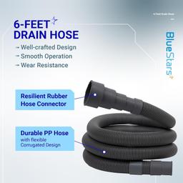 [Lifetime Warranty] 6-Foot Universal Dishwasher & Washing Machine Drain Hose - Flexible Corrugated Extension Kit with 1 Extension Adapter, 2 Clamps, 1 U-Bend Holder thumbnail 3