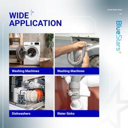 [Lifetime Warranty] 6-Foot Universal Dishwasher & Washing Machine Drain Hose - Flexible Corrugated Extension Kit with 1 Extension Adapter, 2 Clamps, 1 U-Bend Holder thumbnail 2