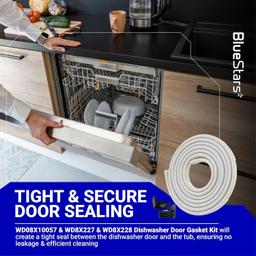 [Lifetime Warranty] WD08X10057 Dishwasher Door Gasket Seal with WD8X227 & WD8X228 Tub Corner Baffle - Compatible with GE Kenmore Hotpoint - Replaces PS958908 GHD1106F00WW GHD3515F00AA GHD3525F00BB thumbnail 5