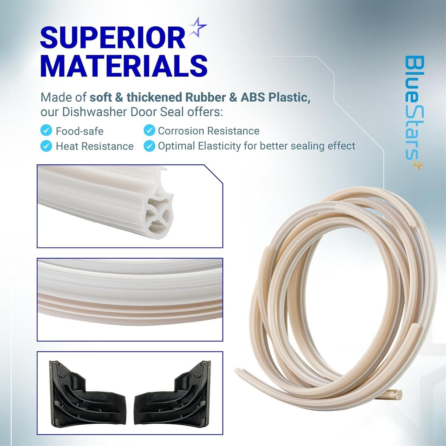 [Lifetime Warranty] WD08X10057 Dishwasher Door Gasket Seal with WD8X227 & WD8X228 Tub Corner Baffle - Compatible with GE Kenmore Hotpoint - Replaces PS958908 GHD1106F00WW GHD3515F00AA GHD3525F00BB image 4