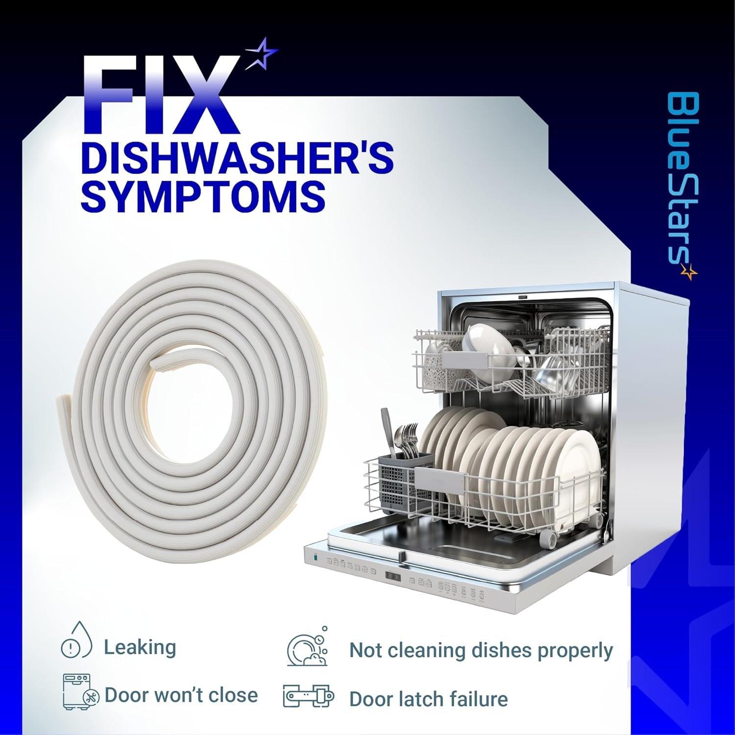 [Lifetime Warranty] WD08X10057 Dishwasher Door Gasket Seal with WD8X227 & WD8X228 Tub Corner Baffle - Compatible with GE Kenmore Hotpoint - Replaces PS958908 GHD1106F00WW GHD3515F00AA GHD3525F00BB image 2