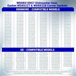 [Lifetime Warranty] WD08X10057 Dishwasher Door Gasket Seal with WD8X227 & WD8X228 Tub Corner Baffle - Compatible with GE Kenmore Hotpoint - Replaces PS958908 GHD1106F00WW GHD3515F00AA GHD3525F00BB thumbnail 8