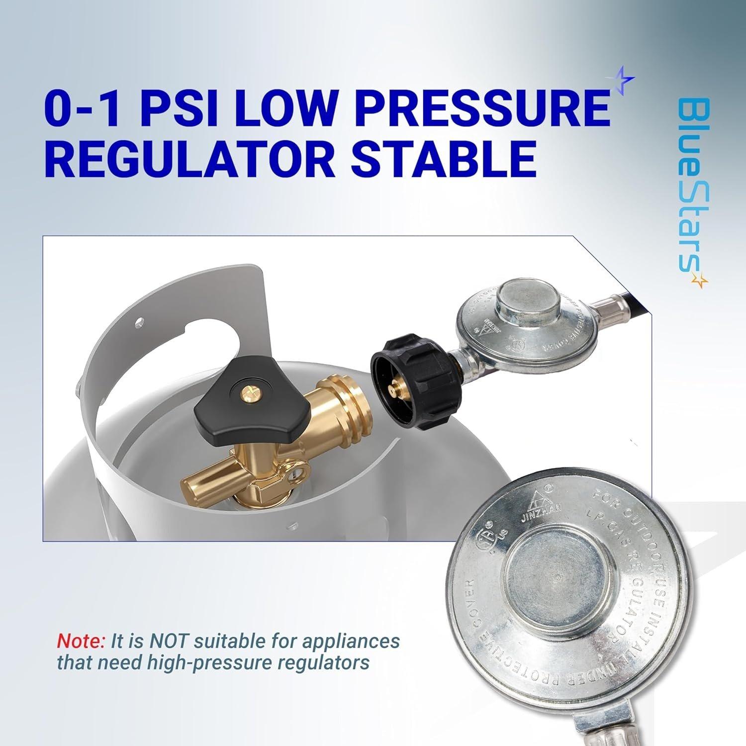 [Lifetime Warranty] 12 Feet Universal QCC1 Low Pressure Propane Regulator with 12 FT Hose, 3/8" Female Flare Nut image 6