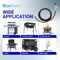 [Lifetime Warranty] 12 Feet Universal QCC1 Low Pressure Propane Regulator with 12 FT Hose, 3/8" Female Flare Nut thumbnail 3