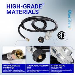 [Lifetime Warranty] 12 Feet Universal QCC1 Low Pressure Propane Regulator with 12 FT Hose, 3/8" Female Flare Nut thumbnail 8