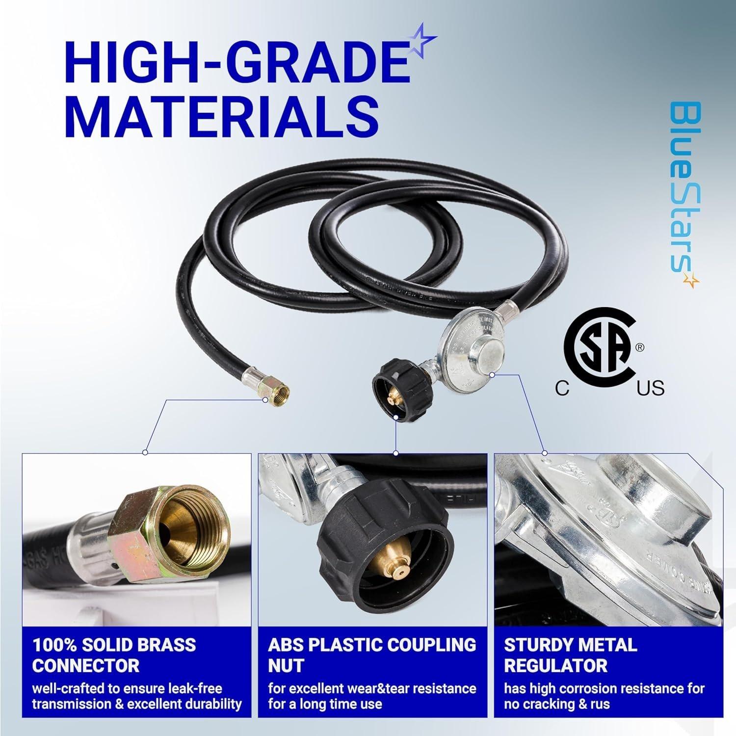 [Lifetime Warranty] 12 Feet Universal QCC1 Low Pressure Propane Regulator with 12 FT Hose, 3/8" Female Flare Nut image 8