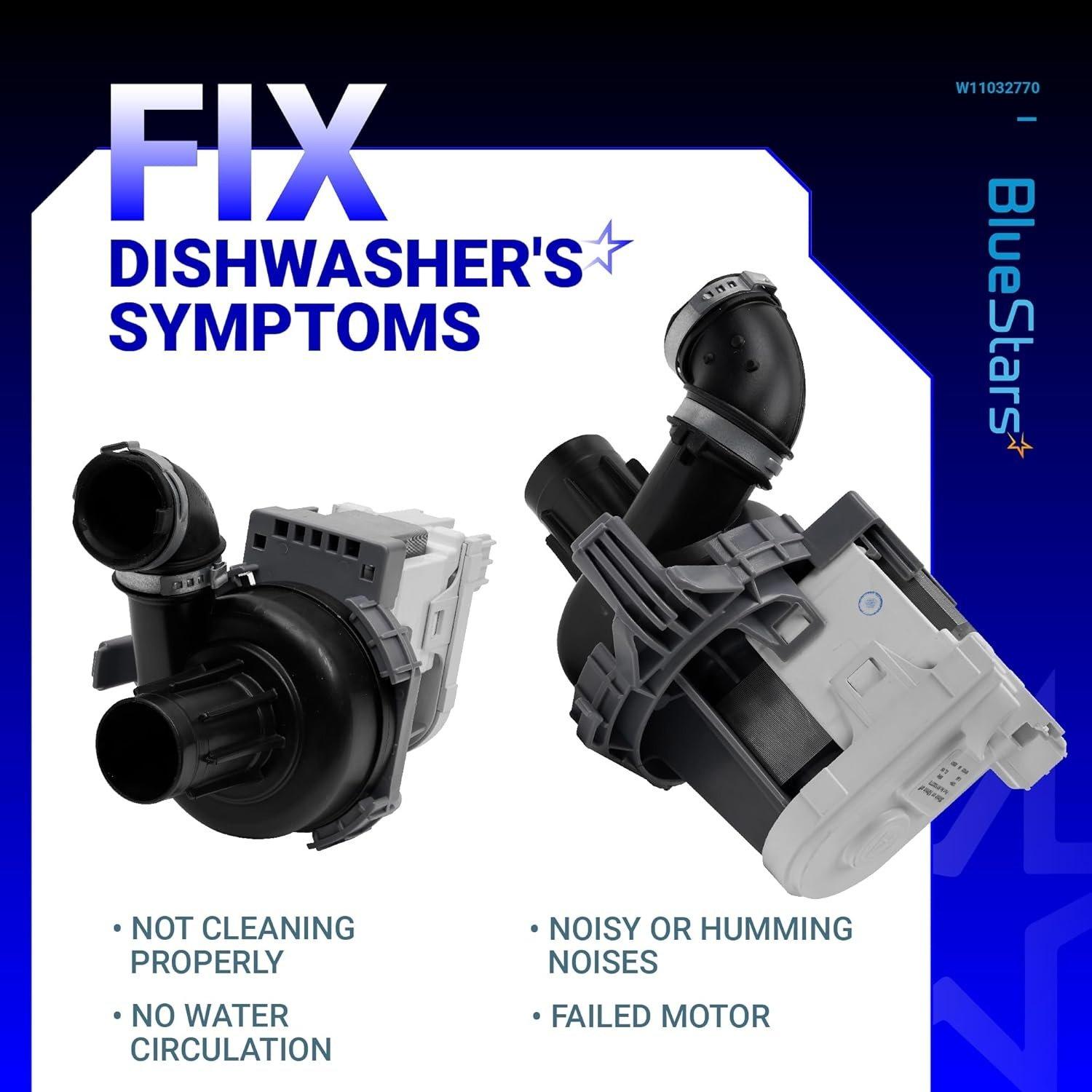 [Lifetime Warranty] W11032770 Dishwasher Circulation Pump Motor Assembly - Compatible with Whirlpool Kenmore KitchenAid Dishwashers - Replaces WPW10529163 W10529163 W10885542 W10864037 W10816492 image 5