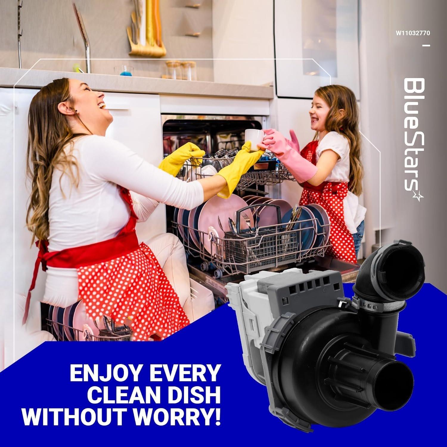 [Lifetime Warranty] W11032770 Dishwasher Circulation Pump Motor Assembly - Compatible with Whirlpool Kenmore KitchenAid Dishwashers - Replaces WPW10529163 W10529163 W10885542 W10864037 W10816492 image 4