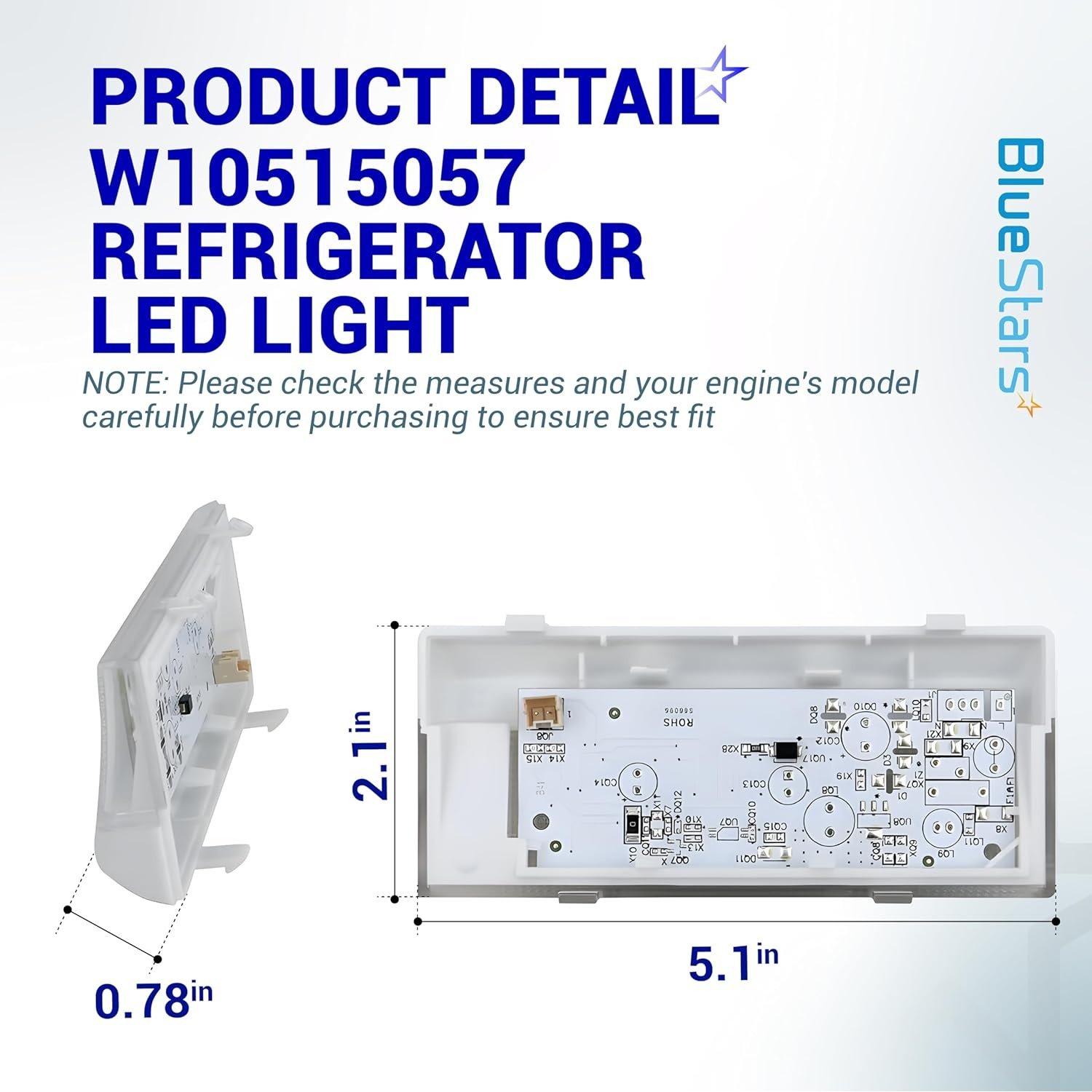 [Lifetime Warranty] W10515057 WPW10515057 Refrigerator LED Light - Compatible with Whirlpool Kenmore Maytag KitchenAid Freezer - Replaces W10398007 3021141 AP6022533 PS11755866 EAP11755866 W10515057 image 6