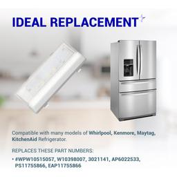 [Lifetime Warranty] W10515057 WPW10515057 Refrigerator LED Light - Compatible with Whirlpool Kenmore Maytag KitchenAid Freezer - Replaces W10398007 3021141 AP6022533 PS11755866 EAP11755866 W10515057 thumbnail 3