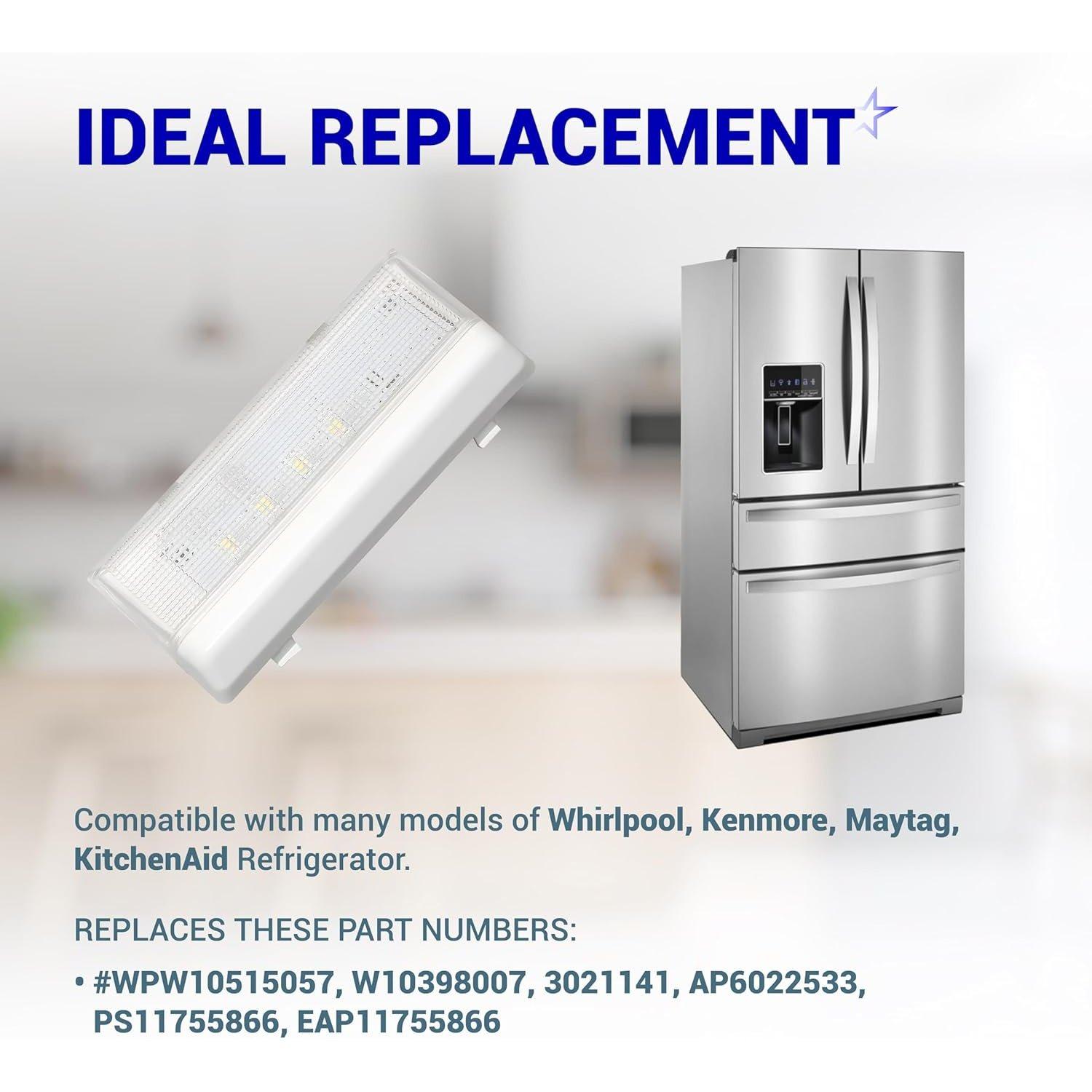 [Lifetime Warranty] W10515057 WPW10515057 Refrigerator LED Light - Compatible with Whirlpool Kenmore Maytag KitchenAid Freezer - Replaces W10398007 3021141 AP6022533 PS11755866 EAP11755866 W10515057 image 3