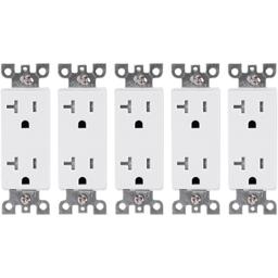 [Lifetime Warranty] Electrical Wall Charger Outlet 20A/125VAC - Pack of 5 thumbnail 0