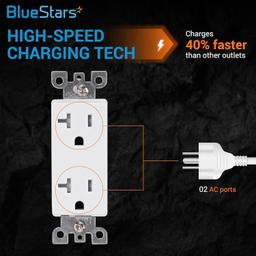 [Lifetime Warranty] Electrical Wall Charger Outlet 20A/125VAC - Pack of 5 thumbnail 6
