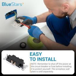 [Lifetime Warranty] Electrical Wall Charger Outlet 20A/125VAC - Pack of 5 thumbnail 1