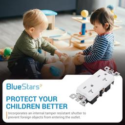 [Lifetime Warranty] Electrical Wall Charger Outlet 20A/125VAC - Pack of 5 thumbnail 2