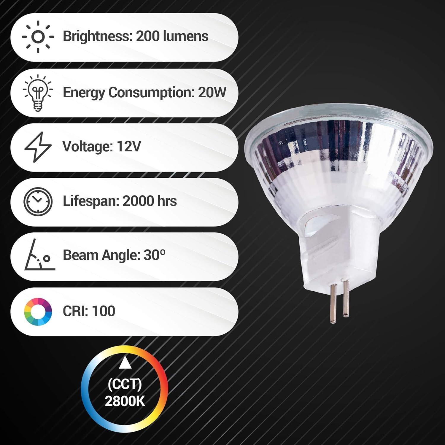 MR11 GU4 Halogen Bulb 12V 20W - Pack of 10 image 1