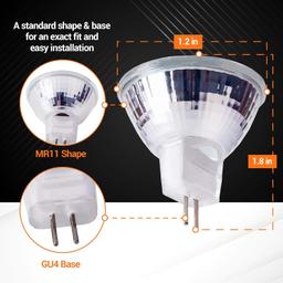 MR11 GU4 Halogen Bulb 12V 20W - Pack of 10 thumbnail 6