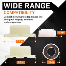 [Lifetime Warranty] W10820039 280145 Washer Hub Kit Replacement - Compatible with Cabrio Whirlpool Kenmore Washers - Replaces 8545948 8545953 W10118114 AP5985205 - Pack of 2 thumbnail 1