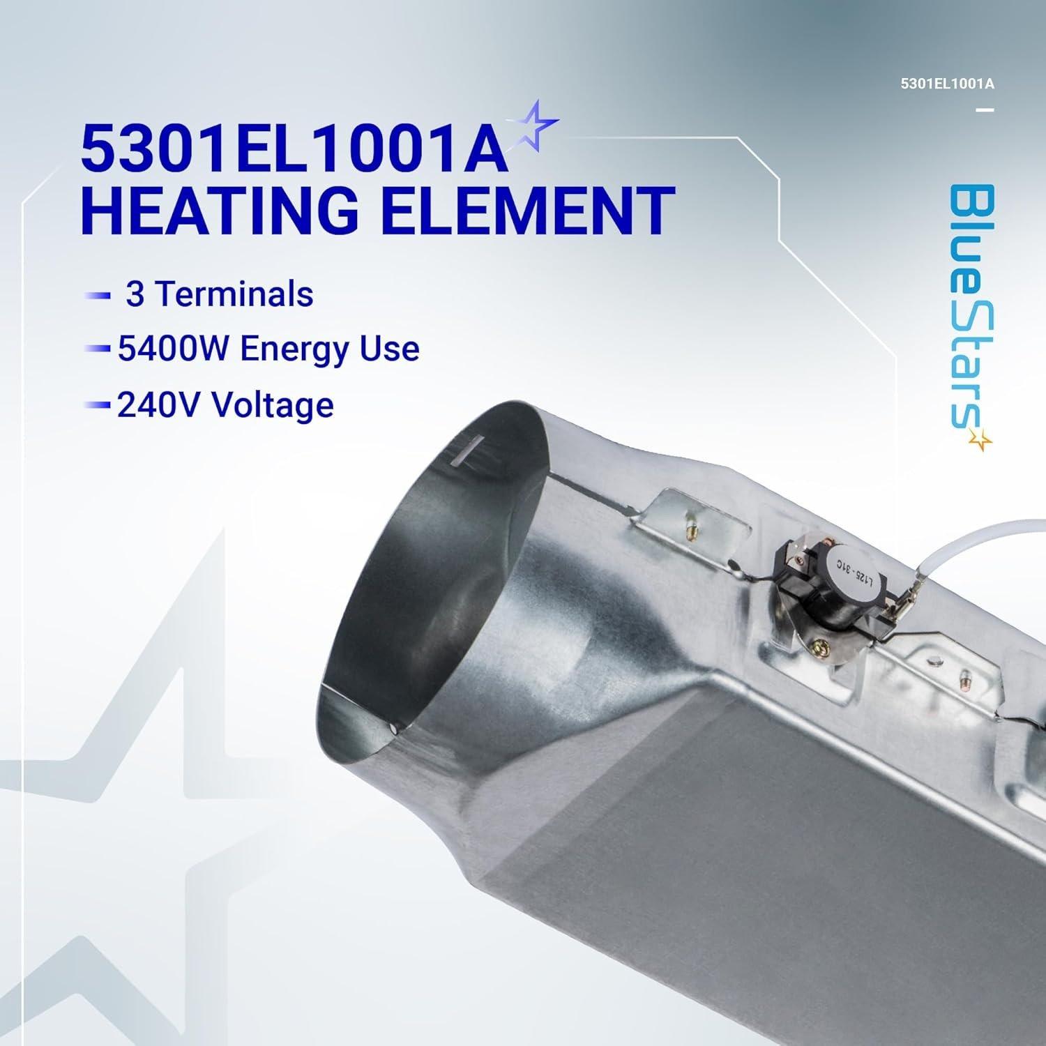 [Lifetime Warranty] 5301EL1001A Dryer Heating Element - For LG DLE7177W DLE5977W DLE8377NM DLE2516W DLEX3700W DLE5955W DLE0442W DLE4970W DLE5955G DLE9577SM - Replaces 5301EL1001J 5301EL1001H image 4