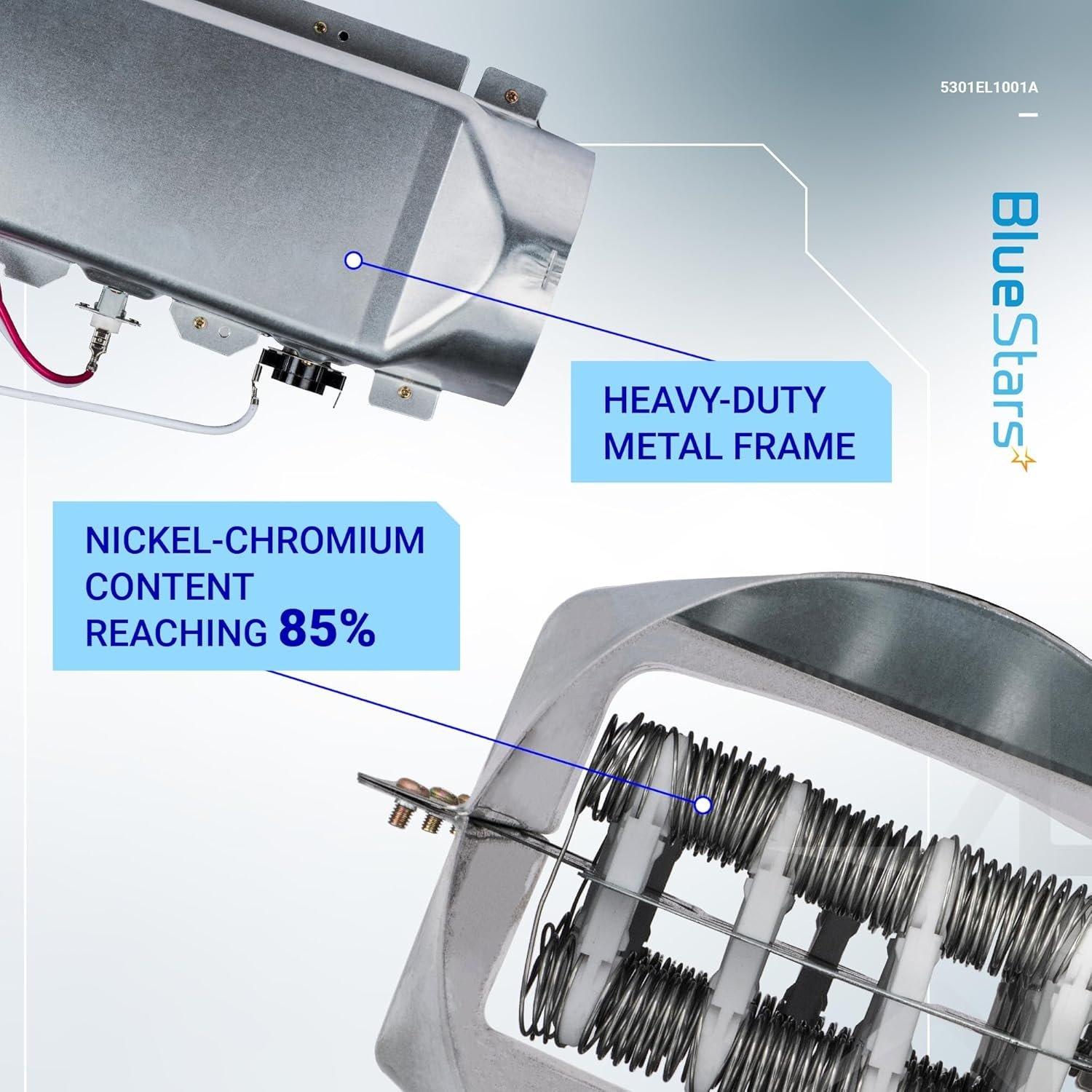 [Lifetime Warranty] 5301EL1001A Dryer Heating Element - For LG DLE7177W DLE5977W DLE8377NM DLE2516W DLEX3700W DLE5955W DLE0442W DLE4970W DLE5955G DLE9577SM - Replaces 5301EL1001J 5301EL1001H image 3