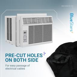 [Lifetime Warranty] Window Air Conditioner Cover Indoor with Velcro Sides - Inside AC Cover for Winter - Polyester Fiber Fill Layers Insulation - 17" x 13" x 3.5" - Black thumbnail 3