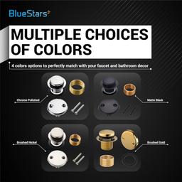 [Lifetime Warranty] Tip-Toe Tub Trim Kit with Two-Hole Overflow Faceplate â€“ Fits US Standard Sizes 1.40â€-1.50â€ - Gold thumbnail 2