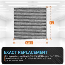 CF11182 CP182 Cabin Air Filter w/Activated Carbon thumbnail 3