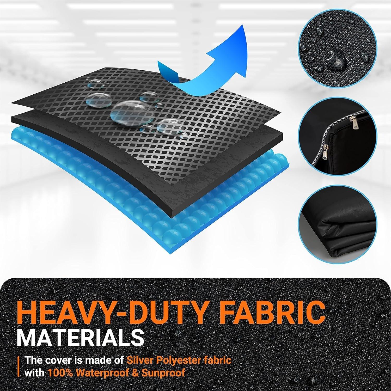 [Lifetime Warranty] Washing Machine Covers For Top-load - Premium Outdoor Protection For Most Washer Dryer Cover - W29â€x D28â€x H43â€ (Black) - Pack of 2 image 4