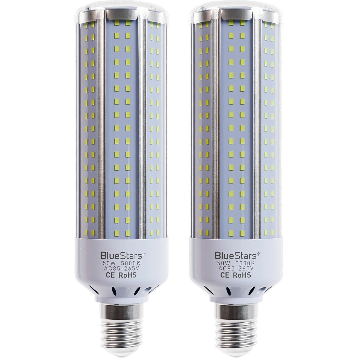 [Lifetime Warranty] 2-pack 50W E26 LED Corn Light Bulbs, 5000K, 3200 Lumens E27 Base Super Bright (500W Equivalent) image 0