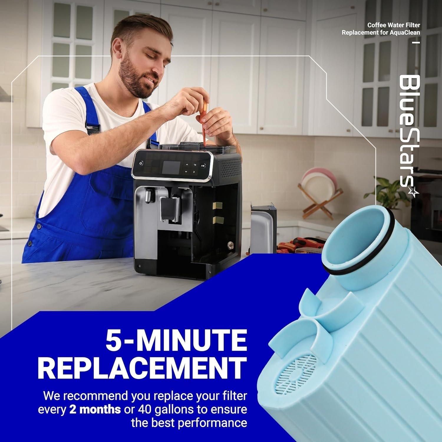 [Lifetime Warranty] Coffee Machine Water Filters with Activated Carbon Filter - Compatible with Philips Saeco AquaClean CA6903 and More - Pack of 2 image 4