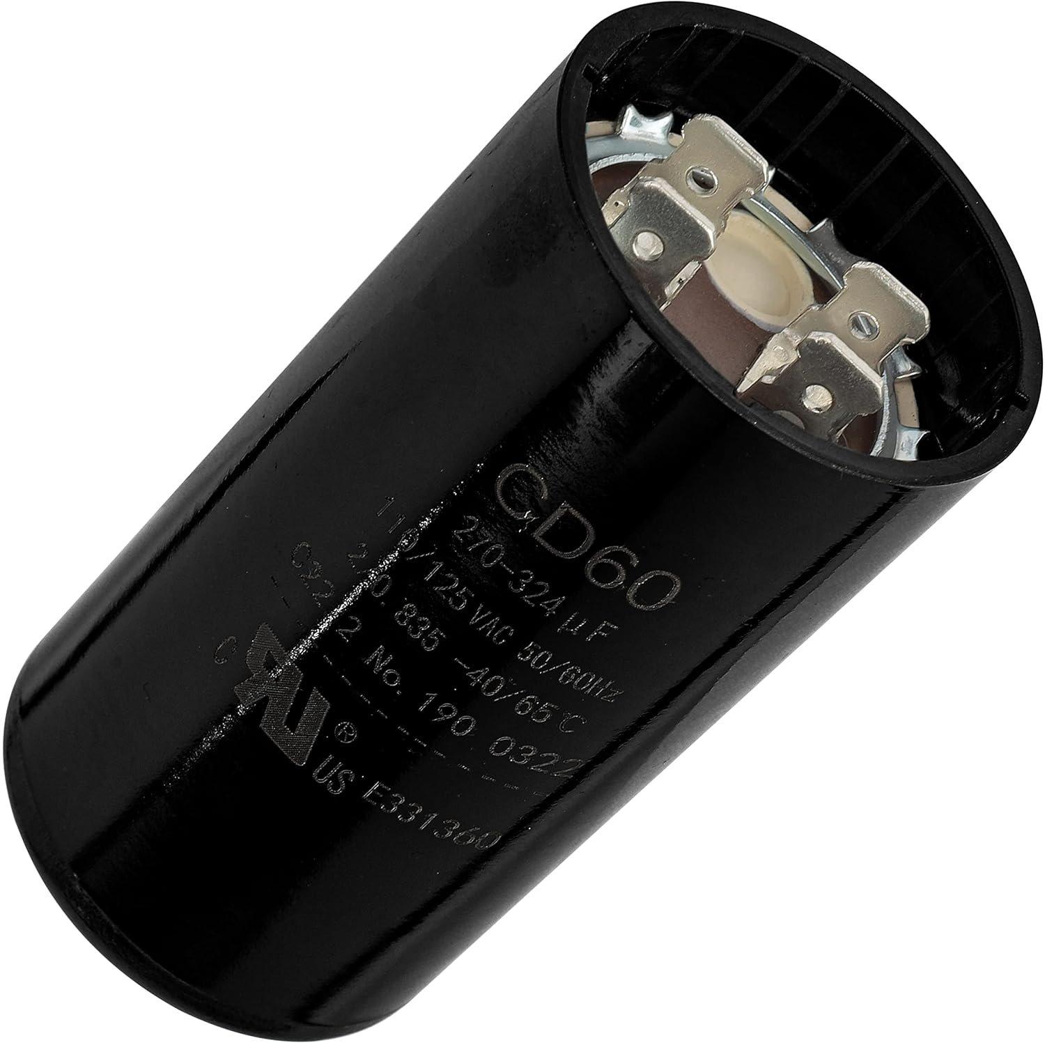 [Lifetime Warranty] 270-324 uF MFD 110-125 VAC Round Motor Start Capacitor 50/60 Hz - Fits AC Motors, Pool Pump, Well Pump image 0