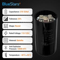 [Lifetime Warranty] 270-324 uF MFD 110-125 VAC Round Motor Start Capacitor 50/60 Hz - Fits AC Motors, Pool Pump, Well Pump thumbnail 5