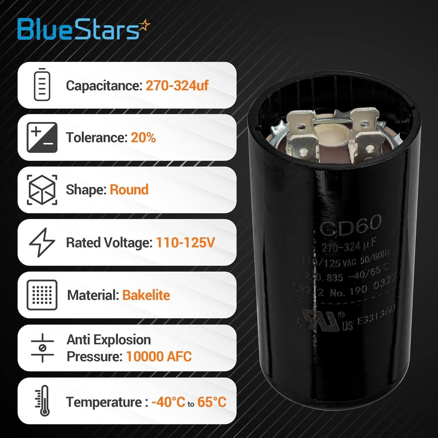 [Lifetime Warranty] 270-324 uF MFD 110-125 VAC Round Motor Start Capacitor 50/60 Hz - Fits AC Motors, Pool Pump, Well Pump image 5