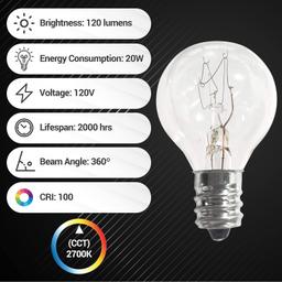 [Lifetime Warranty] G30 E12 20W Bulbs for Middle Size Scentsy Warmers, Pack of 12 thumbnail 5