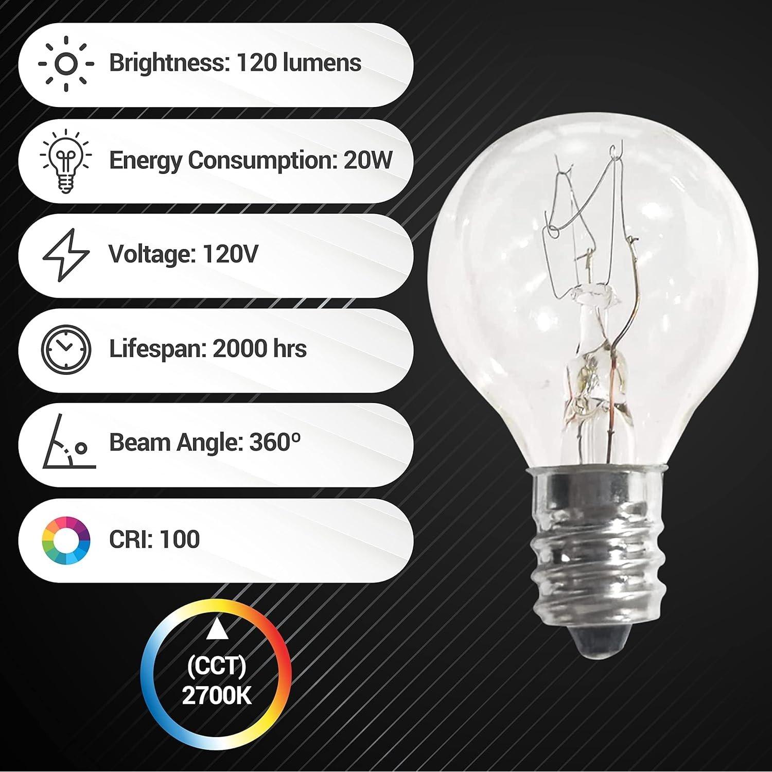 [Lifetime Warranty] G30 E12 20W Bulbs for Middle Size Scentsy Warmers, Pack of 12 image 5