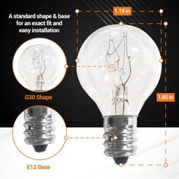 [Lifetime Warranty] G30 E12 20W Bulbs for Middle Size Scentsy Warmers, Pack of 12 thumbnail 4
