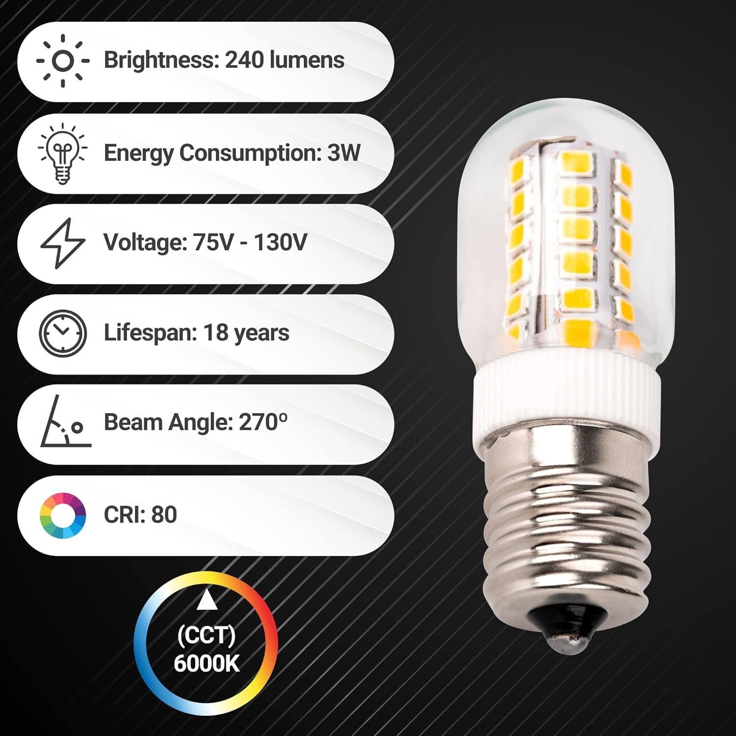 5 Packs E17 Base 8206232A Dimmable LED Light Bulb 3W Equal to 40W Incandescent image 6