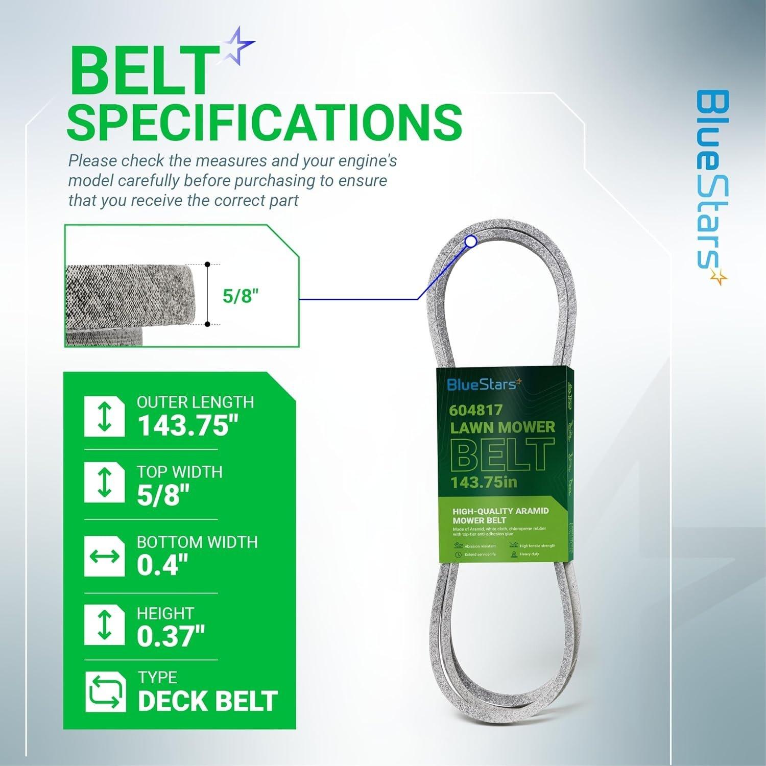 604817 Mower Deck Belt 5/8" x 143 3/4" image 5