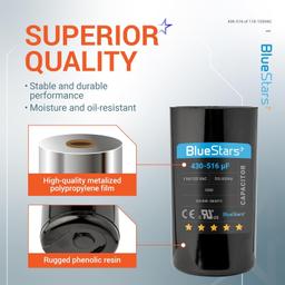 [Lifetime Warranty] 430-516 uF MFD 110-125 VAC Â±20% 50/60 Hz Round Start Capacitor - Fits Single-Phase Electric Motors thumbnail 7
