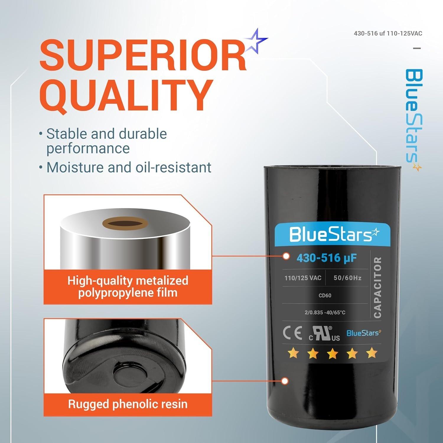 [Lifetime Warranty] 430-516 uF MFD 110-125 VAC Â±20% 50/60 Hz Round Start Capacitor - Fits Single-Phase Electric Motors image 7