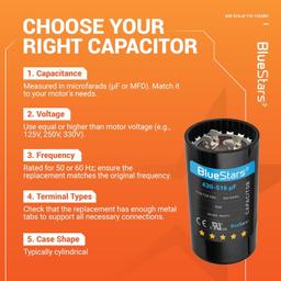 [Lifetime Warranty] 430-516 uF MFD 110-125 VAC Â±20% 50/60 Hz Round Start Capacitor - Fits Single-Phase Electric Motors thumbnail 9