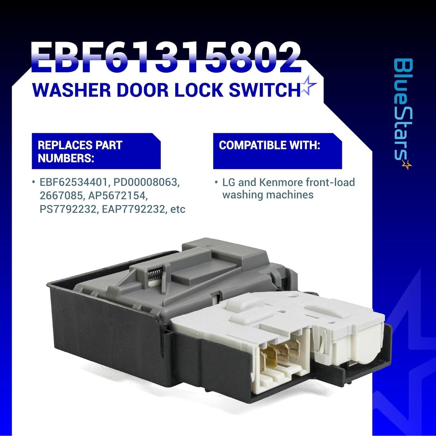 [Lifetime Warranty] EBF61315802 LG Washer Door Lock Switch - Fits for LG & Kenmore Front-Load Washing Machine WM1388HW WM3050CW 79641002610 - Replaces EBF62534401 2667085 AP5672154 PS7792232 EAP7792232 image 4