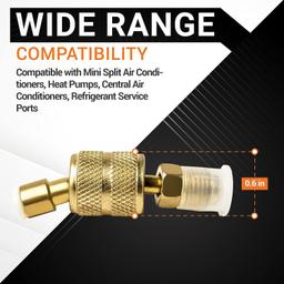 [Lifetime Warranty] R410A Charging Vacuum Port Adapter 5/16 Inch SAE Female to 1/4 Inch SAE Male Flare Replacement thumbnail 1