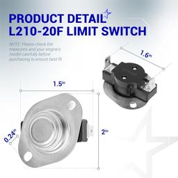 [Lifetime Warranty] L210-20F Furnace Primary Limit Switch -40°F to 180°F thumbnail 4