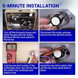 [Lifetime Warranty] L210-20F Furnace Primary Limit Switch -40°F to 180°F thumbnail 2