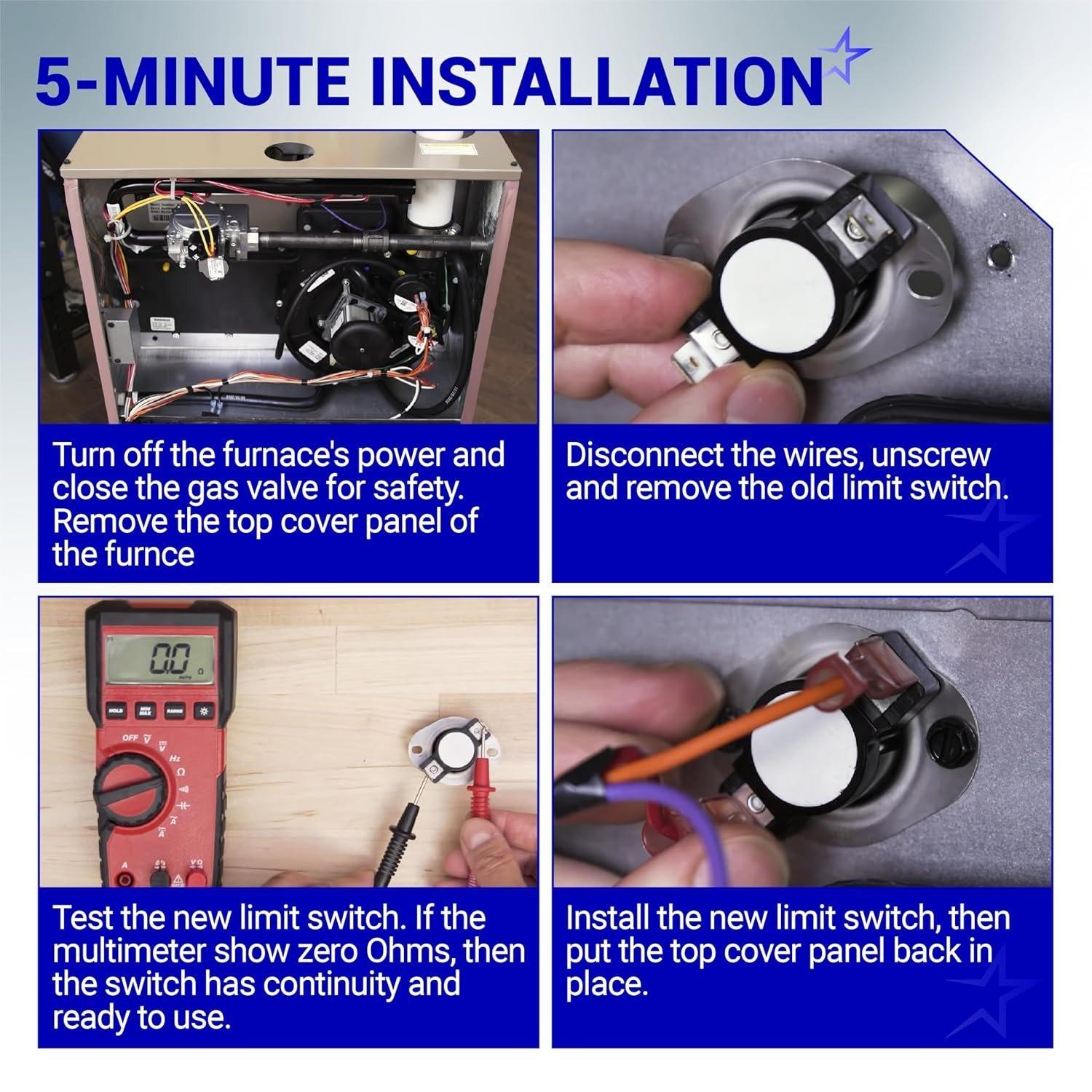 [Lifetime Warranty] L210-20F Furnace Primary Limit Switch -40°F to 180°F image 2