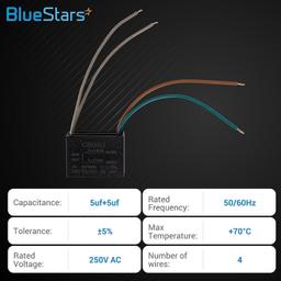[Lifetime Warranty] CBB61 5uf + 5uf 4-Wire 250V AC Ceiling Fan Capacitor thumbnail 1