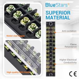 [Lifetime Warranty] 5-pack 12 Positions Terminal Strip Blocks 600V 15A with Cover and 10-pack 400V 15A 12 Positions Pre-Insulated Terminals Barrier Strip thumbnail 1